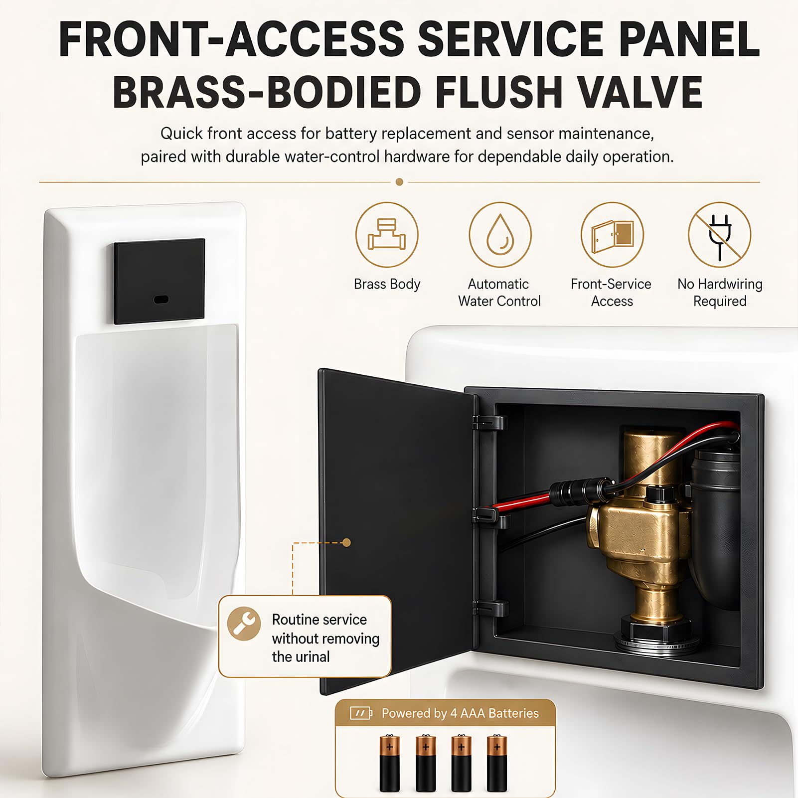 Heliosrider Automatic Sensor Urinal for Men, Wall-Mounted, White Heliosrider