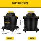 STANLEY 12 Gallon 5.5 Peak HP Wet/Dry Vacuum, 3 in 1 Shop Vacuum Blower,1-7/8"x6 Hose, Range for Garage, Carpet Clean, Workshop with Vacuum Attachments-SL18199P STANLEY