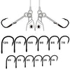 20pcs Live Bait Fishing Hooks, Stainless Steel Saltwater Bait Fish Hook Strong Sharp Circle Hook (Size 9/0)