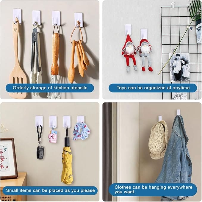 Removable Multipurpose Hooks&nbsp; 5PK Suitable For Use on tile, glass, stainless Steel and finished wood surfaces- HY0084 Mega