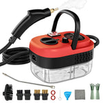 Steam Cleaner, Portable Pressurized Steamer for Cleaning with 14pcs Accessories, 6-Level Adjustable and 15s Heat-Up, Handheld Steam Cleaner for Home, Tile, Dirt, Grout, Grease, Car Detailing(Red) AULANK