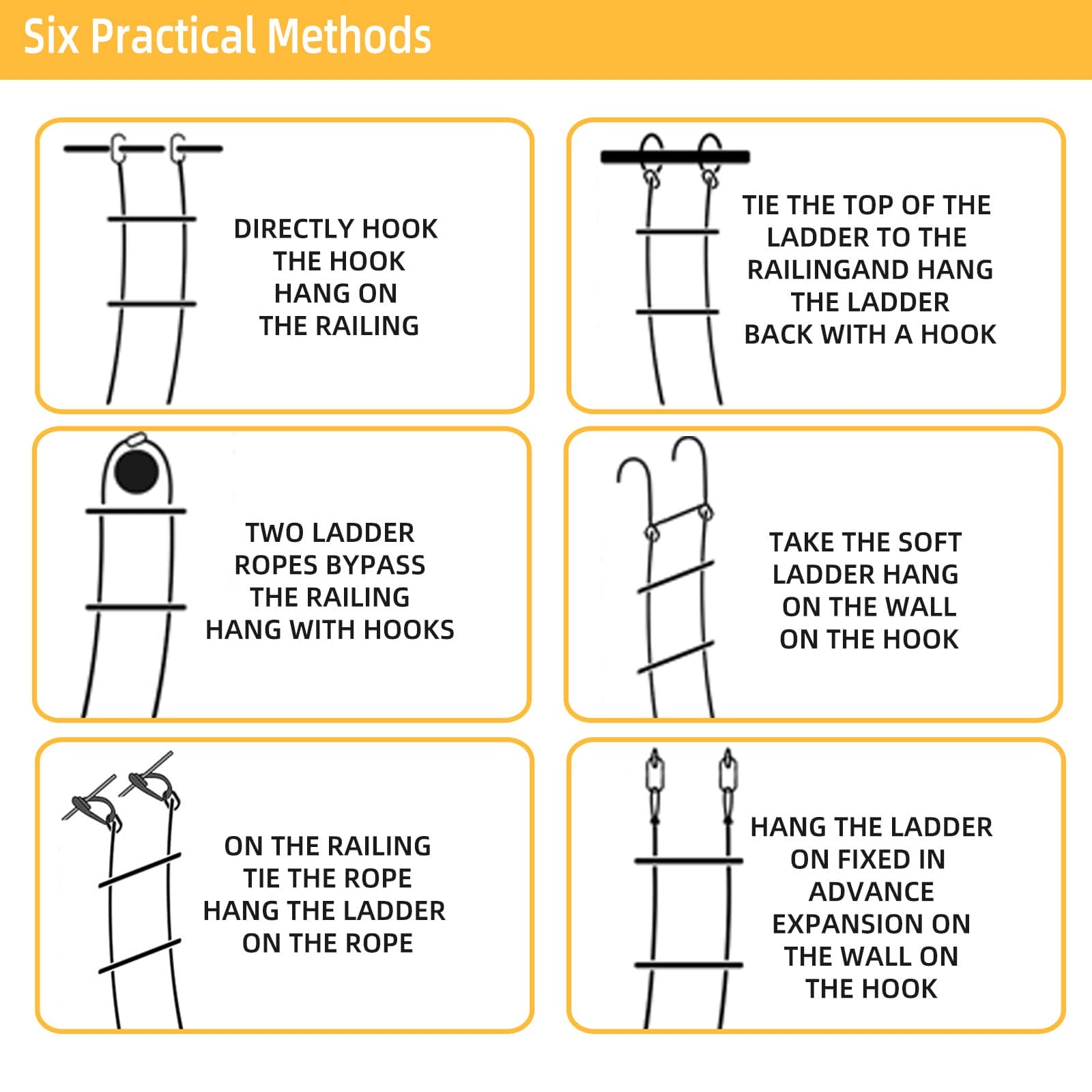 Emergency Fire Escape Ladder,Flame Resistant Safety Rope Ladder with Hooks10FT/13FT/16FT/26FT/32FT/49FT,Fast to Deploy,Easy to Store Withstand Weight up to 2000 pounds(10FT) ATswzyzz