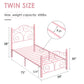 VECELO Twin Size Bed Frame with Headboard and Footboard, Heavy Duty Metal Slat Support, Platform Mattress Foundation, No Box Spring Needed, Easy Assembly, Pink VECELO