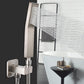 NearMoon Hand Held Shower Head, Luxury High Pressure Shower Kit with Wall Connector and Hose Set, for Bathroom Showering System Contemporary Square Style (Brushed Nickel) NearMoon