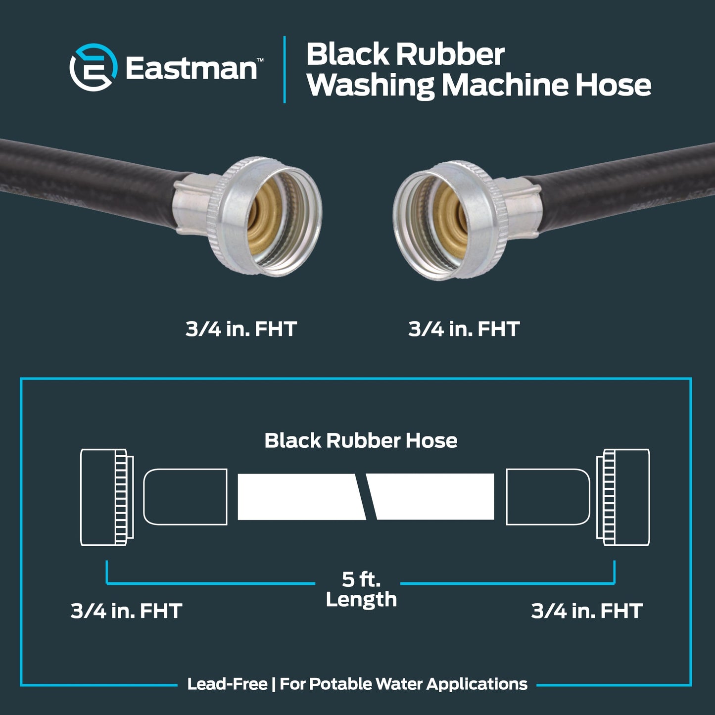 Eastman Rubber Washing Machine Fill Hose -60323N MEGA