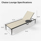 EAST OAK Outdoor Chaise Lounge, Aluminum Patio Lounge Chair with Side Table, Adjustable Lounge Chairs for Outside Reclining Chair 5 Positions for Patio, Beach, Yard, Pool, Lawn ebuys