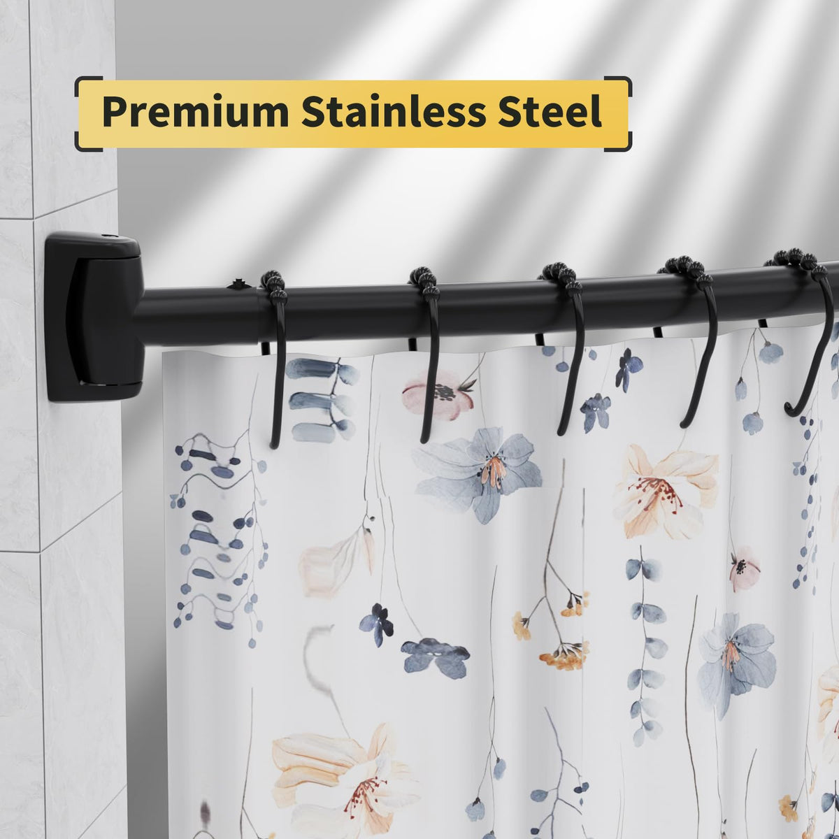 Chrsouly Curved Shower Curtain Rod, Heavy Duty, Adjustable 42-72 inch Chrsouly