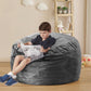 Bean Bag Chairs for Adults - 3' Memory Foam Furniture BeanBag Chair - Kids/Teens Sofa with Soft Micro Fiber Cover - Round Fluffy Couch for Living Room Bedroom College Dorm - 3 ft, Grey ebuys