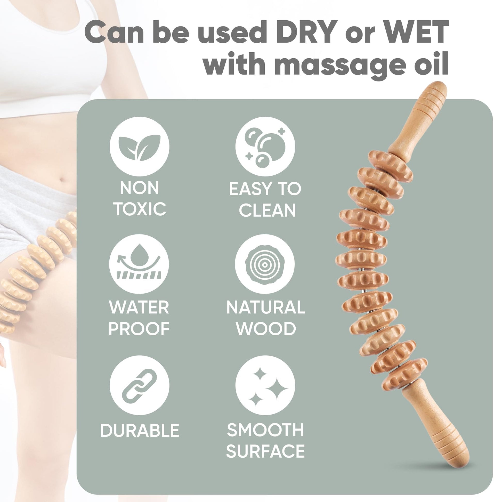4 PCS Wood Therapy Massage Tools - Professional Maderoterapia Kit for Body Sculpting, Improving Circulation, and Muscle Relaxation YOOLZI