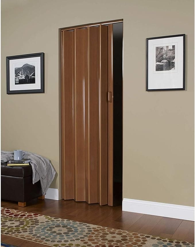Mega Luxe PVC Accordion Folding Door, suitable for any room in your home or office, Unique Design Saves Space:- Fits opening of 36-inches wide by 80-inches high Mega