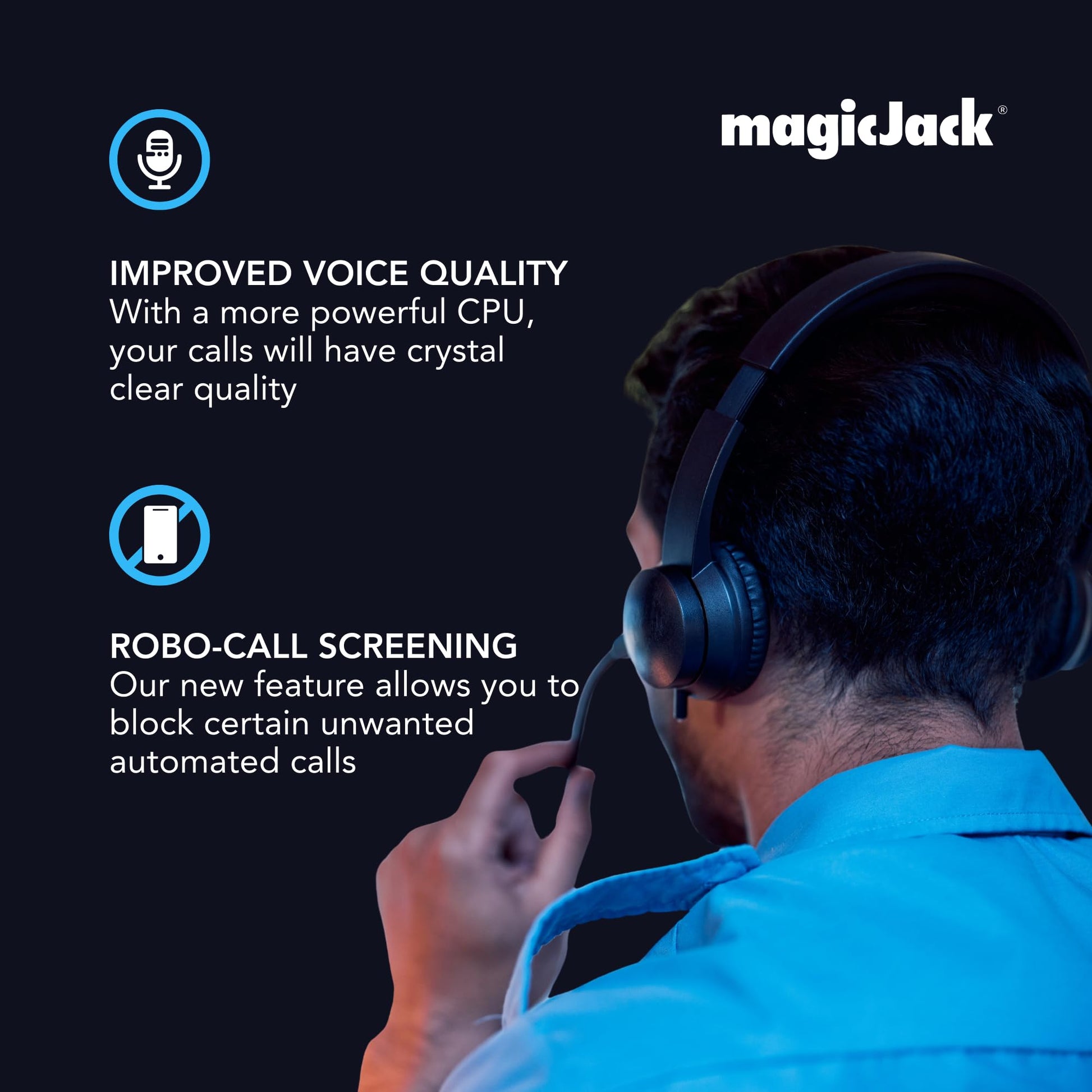 magicJack VOIP Phone Adapter - Unlimited Calls to US & Canada, No Monthly Bill, Portable Internet Phone with App, magicIN™ & magicOUT™ Service magicJack