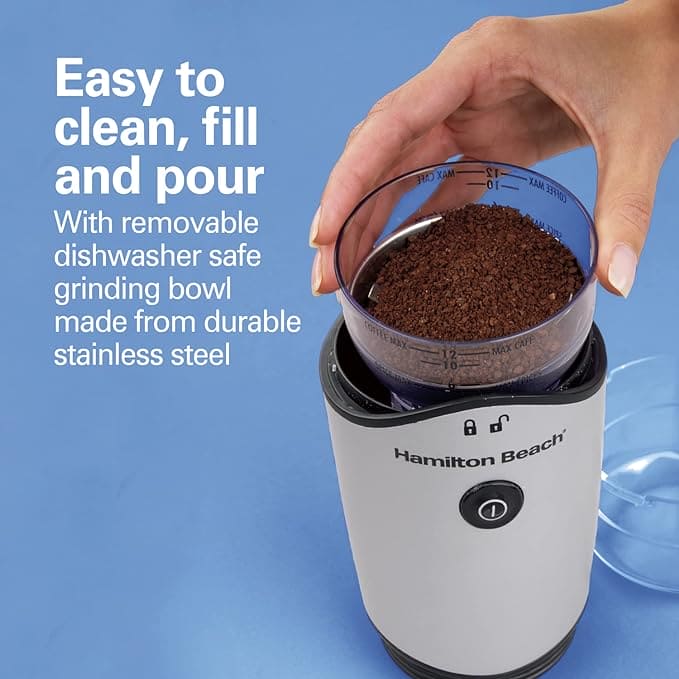 Hamilton Beach 4.5oz Electric Coffee Grinder For Beans, Spices & More, Stainless Steel Blades, Silver (80350RV) Argos Distributors