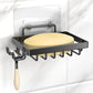 Moforoco Soap Dish, Soap Bar Holder for Shower, No Drilling Bathroom Accessories, Wall Mounted Soap Holder with Hooks and Razor Holder, Shower Rack Soap Tray Bar Soap for Bathroom & Kitchen Moforoco