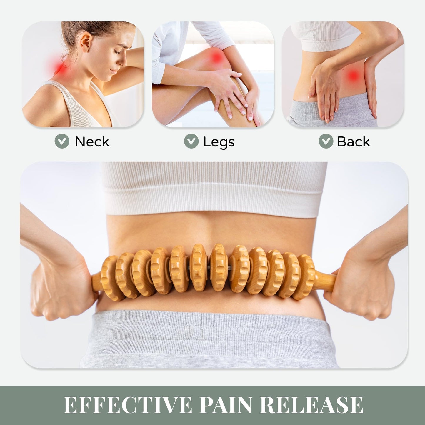 4 PCS Wood Therapy Massage Tools - Professional Maderoterapia Kit for Body Sculpting, Improving Circulation, and Muscle Relaxation YOOLZI