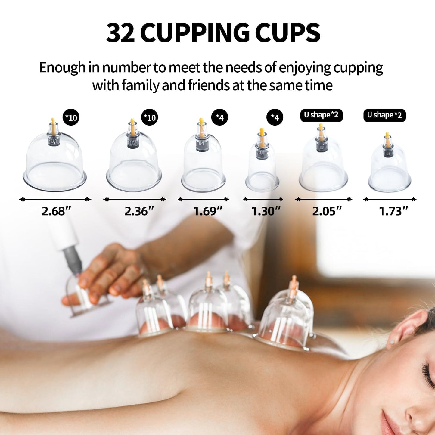 Cupluw Cupping Kit for Massage Therapy - 32 Cups Professional Chinese Cupping Set with Magnetics, Vacuum Cupping Therapy Set for Cellulite Reduction Muscle Pain Relief with Manual Pump Cupluw