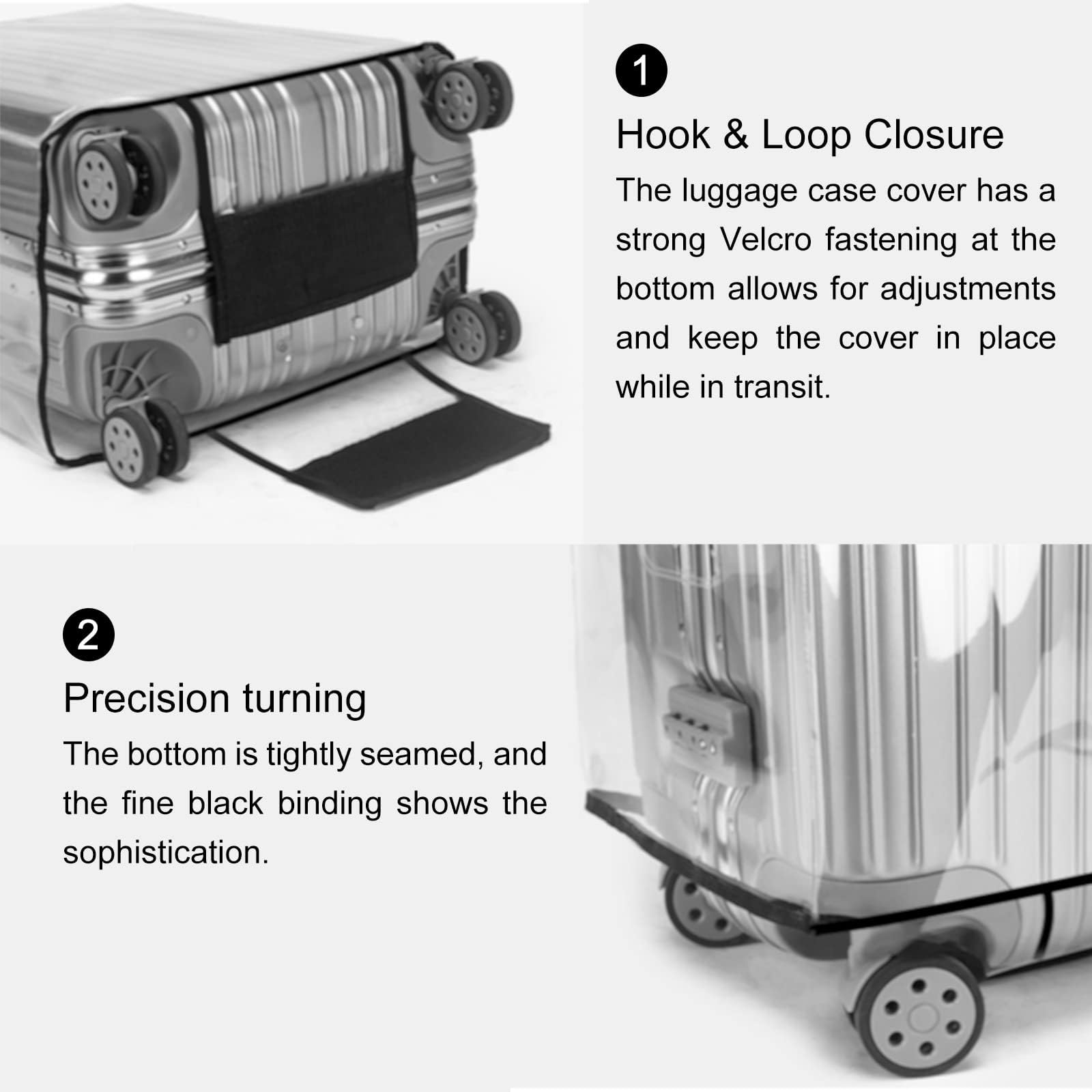 T Tersely Clear PVC Suitcase Cover Protectors 20/24/26/28/30 Inch Suitcase Covers for Luggage - Waterproof Dustproof and Anti-Scratch 20-30 Inch Luggage Cover (20inch) T Tersely