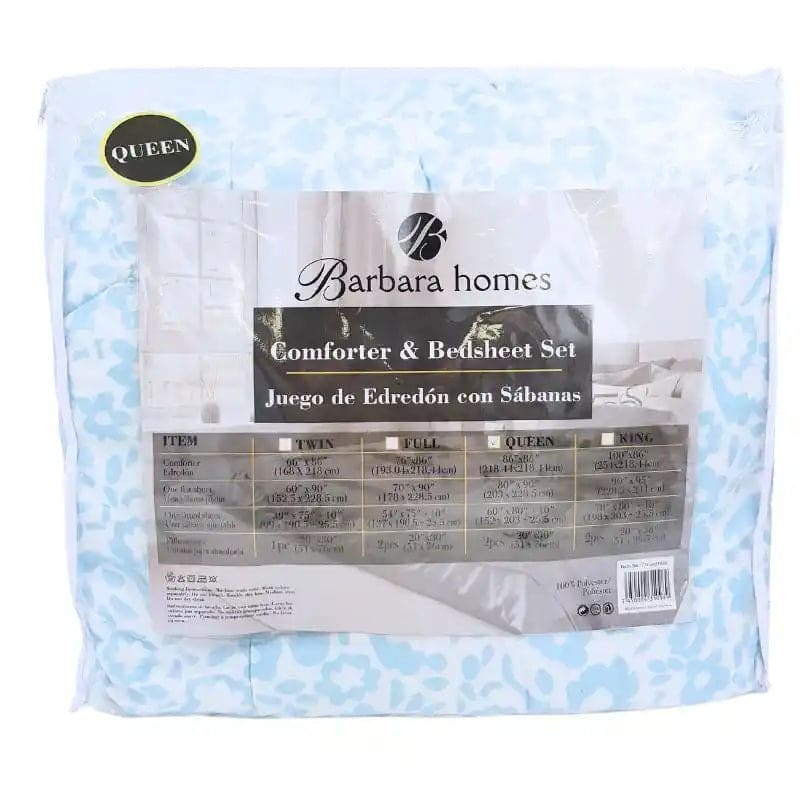 Barbara Homes Comforter & Bedsheet Set QUEEN 5pc #724-0431098 - 7450004310989 Pie's Variety Store