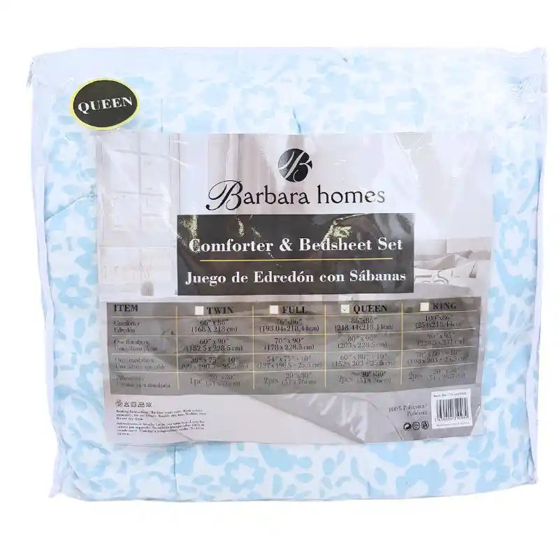 Barbara Homes Comforter & Bedsheet Set QUEEN 5pc #724-0431098 - 7450004310989 Pie's Variety Store