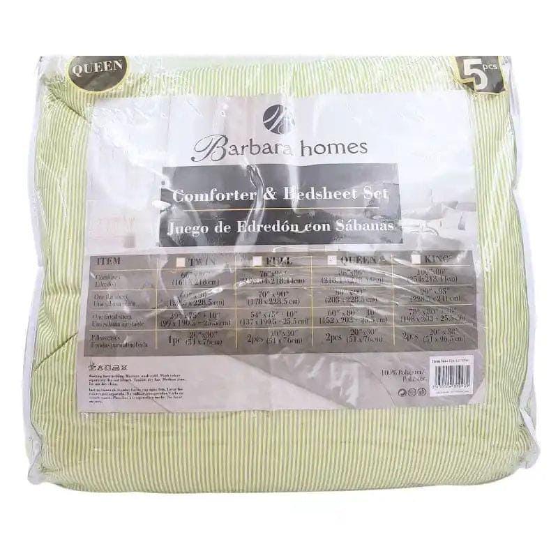 Barbara Homes Comforter & Bedsheet Set QUEEN 5pc #724-0431098 - 7450004310989 Pie's Variety Store