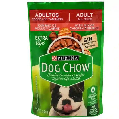 Purina, Dog Chow Chicken And Beef Pouch 100g - 7501072210296 Pie's Variety Store