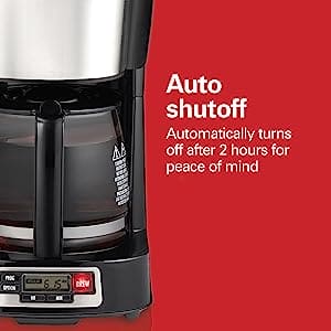 Hamilton Beach 5 Cup Compact Drip Coffee Maker with Programmable Clock, Glass Carafe, Auto Pause and Pour, Black & Stainless Steel (46111) ebuystt
