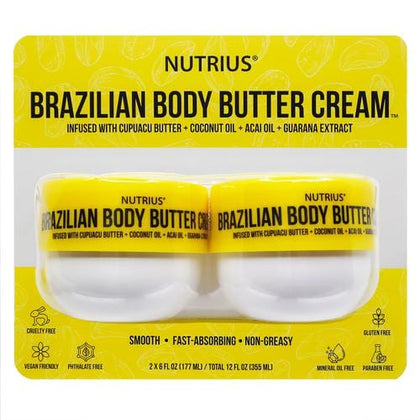 Nutrius | Brazilian Body Butter Cream 2-Pack-  Care and pamper your skin with this Brazilian body butter. It is a fast absorbing body cream with an addictive scent and a visibly tightening smoothing formula that adds a hint of shimmer to skin - 448768