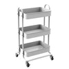 Kingrack 3-Tier Multi-Purpose Cart 17.04 Inch x 30.98 Inch-Assorted Color- White, Black, Grey -392131-6971524140074