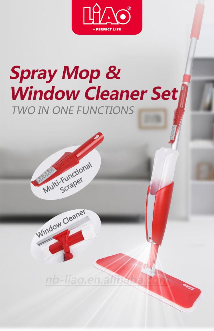 LIAO 37CM MICROFIBER SPRAY MOP & WINDOW CLEANER SET-A130036 ebuystt