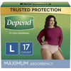 Depend Female Underwear Large 17 Count - 03600038531