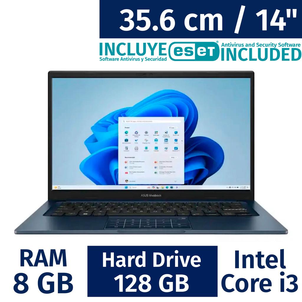 Asus 35.6 cm / 14 Inches Laptop Intel Core i3 8 Gigabytes / 128 Gigabytes X1404VA-I38128 + ESET Antivirus - 518142 ebuystt