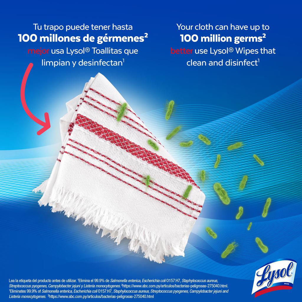 Lysol Virus and Bacteria Eliminating Disinfectant Wipes 4 Units / 95 Wipes-476239 ebuystt