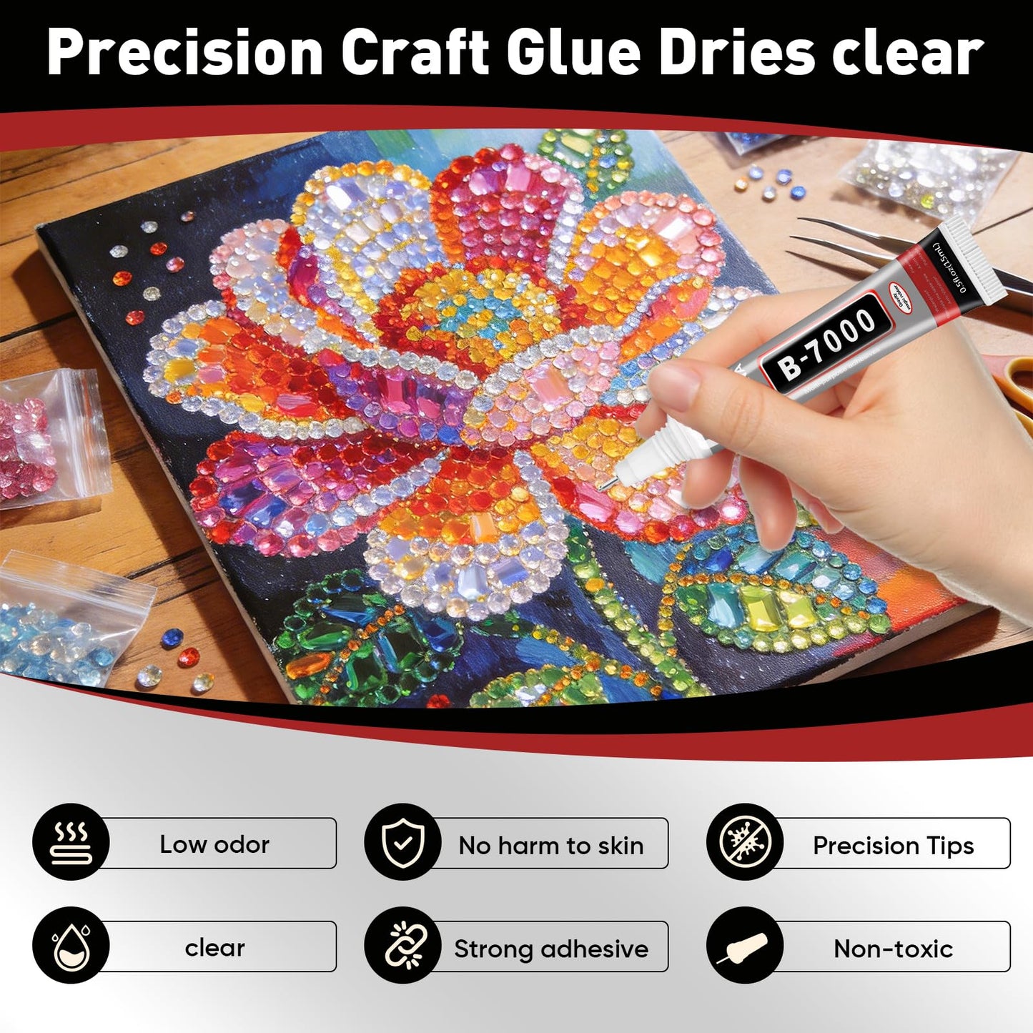 8 PCS 15ml B7000 Glue Clear with Precision Tip, Bedazzling Glue, Super Glues, Rhinestone Glue for Nail, Craft Glues, Jewelry Making, Nail Art, DIY, Makeup, Shoes Navona