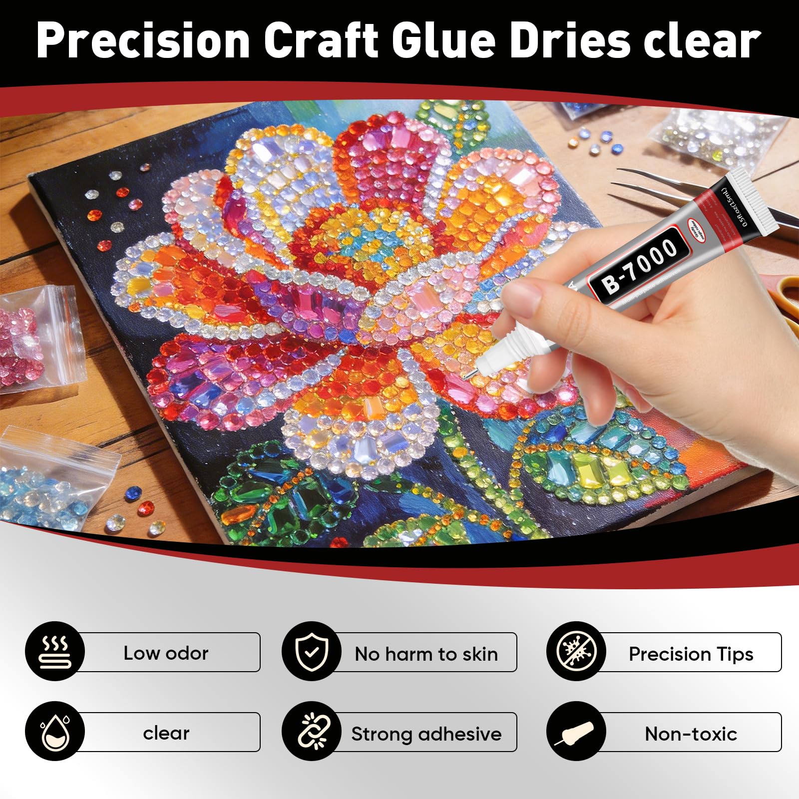 8 PCS 15ml B7000 Glue Clear with Precision Tip, Bedazzling Glue, Super Glues, Rhinestone Glue for Nail, Craft Glues, Jewelry Making, Nail Art, DIY, Makeup, Shoes Navona
