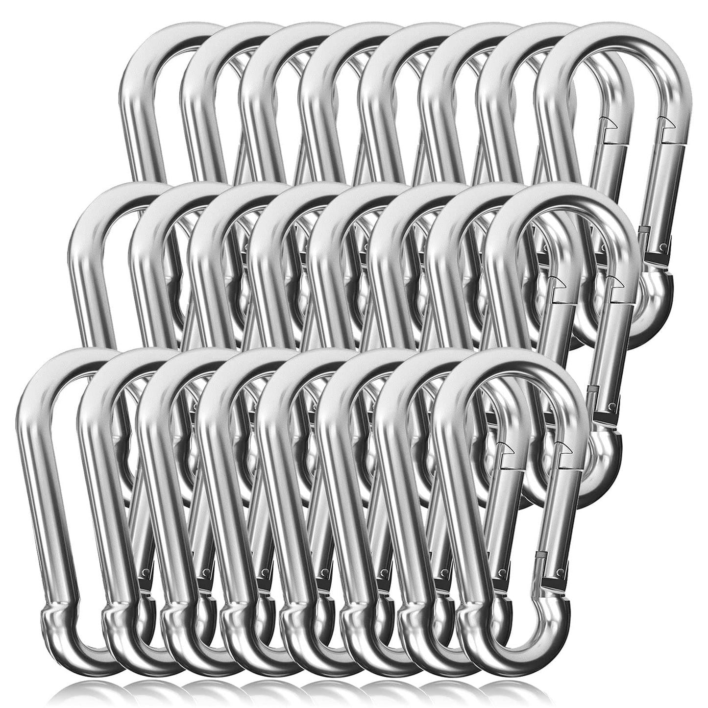 EPHECH 60PCS 3" Heavy Duty Spring Snap Hook, M8 5/16" Galvanized Steel Snap Hook Carabiner Quick Link Carabiner Clip, 500LBS Holding Capacity Quick Link Keychain for Swing Hammock Gym Outdoor EPHECH