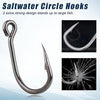 Saltwater Live Bait Fishing Hooks- 35pcs Inline Circle Hooks Catfish Bait Fish Hooks 2X Strong Stainless Steel Hooks for Big Game Fishing-Size 12/0-35pcs