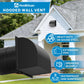 [Upgraded] Hon&Guan 6 Inch Hooded Wall Vent with Magnetic Seal Flap and Removable Mesh, Arc-Shaped 6'' Exhaust Vent Cover Cap for Kitchen Range Hood/Dryer/Bathroom Exhaust(Galvanized Steel, Black) Hon&Guan