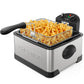 Chefman 4.5 Liter Deep Fryer w/Basket Strainer, XL Jumbo Size, Adjustable Temperature & Timer, Perfect for Fried Chicken, Shrimp, French Fries, Chips & More, Removable Oil-Container, Stainless Steel Chefman