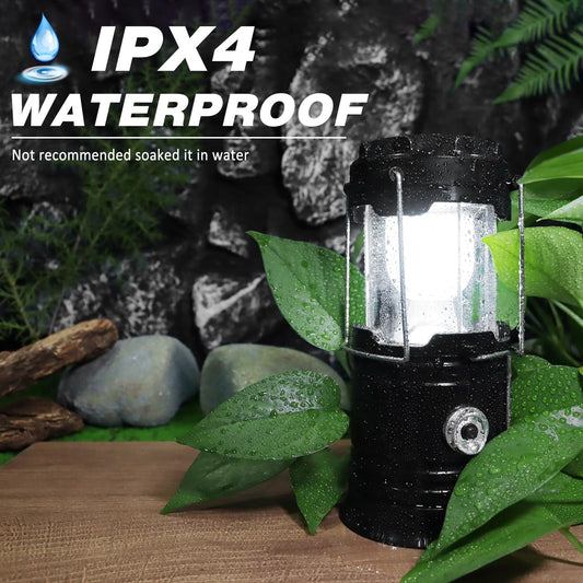 DIBMS 4-Pack Solar Camping Lantern, Collapsible LED Solar USB Rechargeable Lantern Flashlight Emergency Hanging Lights for Camping Hurricanes Power Outages Indoor Outdoor DIBMS