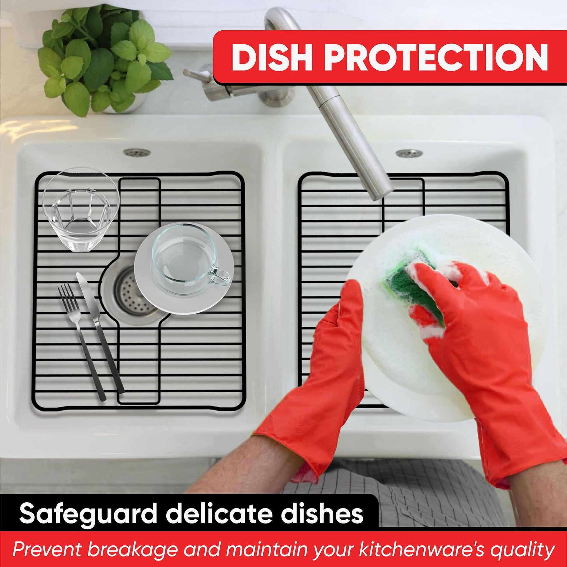 Better Houseware Sink Protector Prevents Scratches Sink Rack for Bottom of Sink Black Sink Mat Sink Protectors for Kitchen Sink Metal 16 x 12.3 x 1 Better Houseware