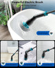 BEI & HONG Electric Spin Scrubber,1000RPM Cordless Shower Scrubber, 2.5H Power scrubber with Adjustable Extension Arm, 4 Replaceable Cleaning Heads, Electric Scrubber for Cleaning Bathroom & Tub-LXS-XDQ-001V