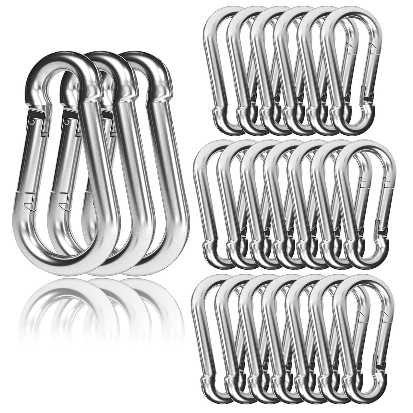 EPHECH 30PCS 4" Heavy Duty Spring Snap Hook, M10 3/8" Galvanized Steel Carabiner Clip Qiuck Link Spring Snap Hook, 770LBS Holding Capacity Keychain Buckle for Swing Hammock Gym Outdoor EPHECH