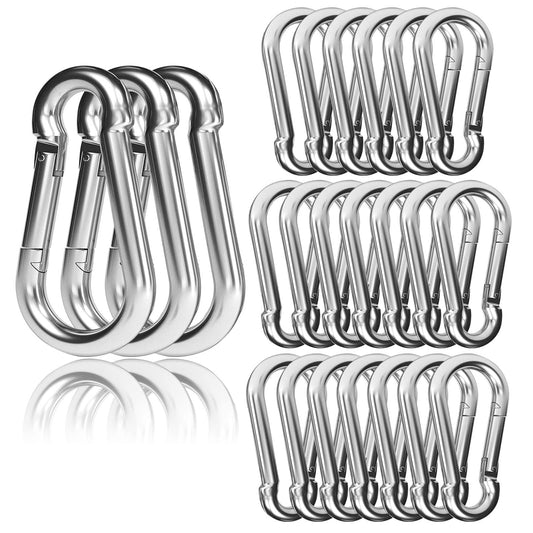 EPHECH 30PCS 4" Heavy Duty Spring Snap Hook, M10 3/8" Galvanized Steel Carabiner Clip Qiuck Link Spring Snap Hook, 770LBS Holding Capacity Keychain Buckle for Swing Hammock Gym Outdoor EPHECH