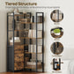 YATINEY Corner Bookshelf, 7 Tier L-Shaped Bookcase with 3 Drawers, Storage Corner Shelf, Freestanding Tall Display Shelf, Industrial Style, for Living Room, Home Office, Rustic Brown and Black SJ10BR YATINEY