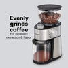 Hamilton Beach Electric Burr Coffee Grinder - Offers 18 grind settings from extra-fine to coarse with adjustable quantities from 2 to 14 cups of coffee. The large hopper holds 2 cups of whole coffee beans - 80385