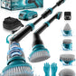 BEI & HONG Electric Spin Scrubber,1000RPM Cordless Shower Scrubber, 2.5H Power scrubber with Adjustable Extension Arm, 4 Replaceable Cleaning Heads, Electric Scrubber for Cleaning Bathroom & Tub-LXS-XDQ-001V BEI & HONG