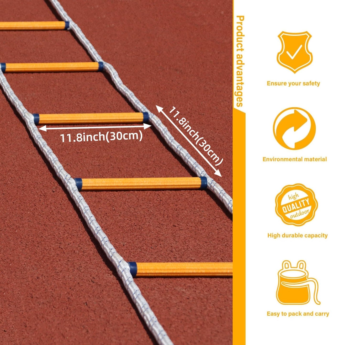 Emergency Fire Escape Ladder,Flame Resistant Safety Rope Ladder with Hooks10FT/13FT/16FT/26FT/32FT/49FT,Fast to Deploy,Easy to Store Withstand Weight up to 2000 pounds(10FT) ATswzyzz