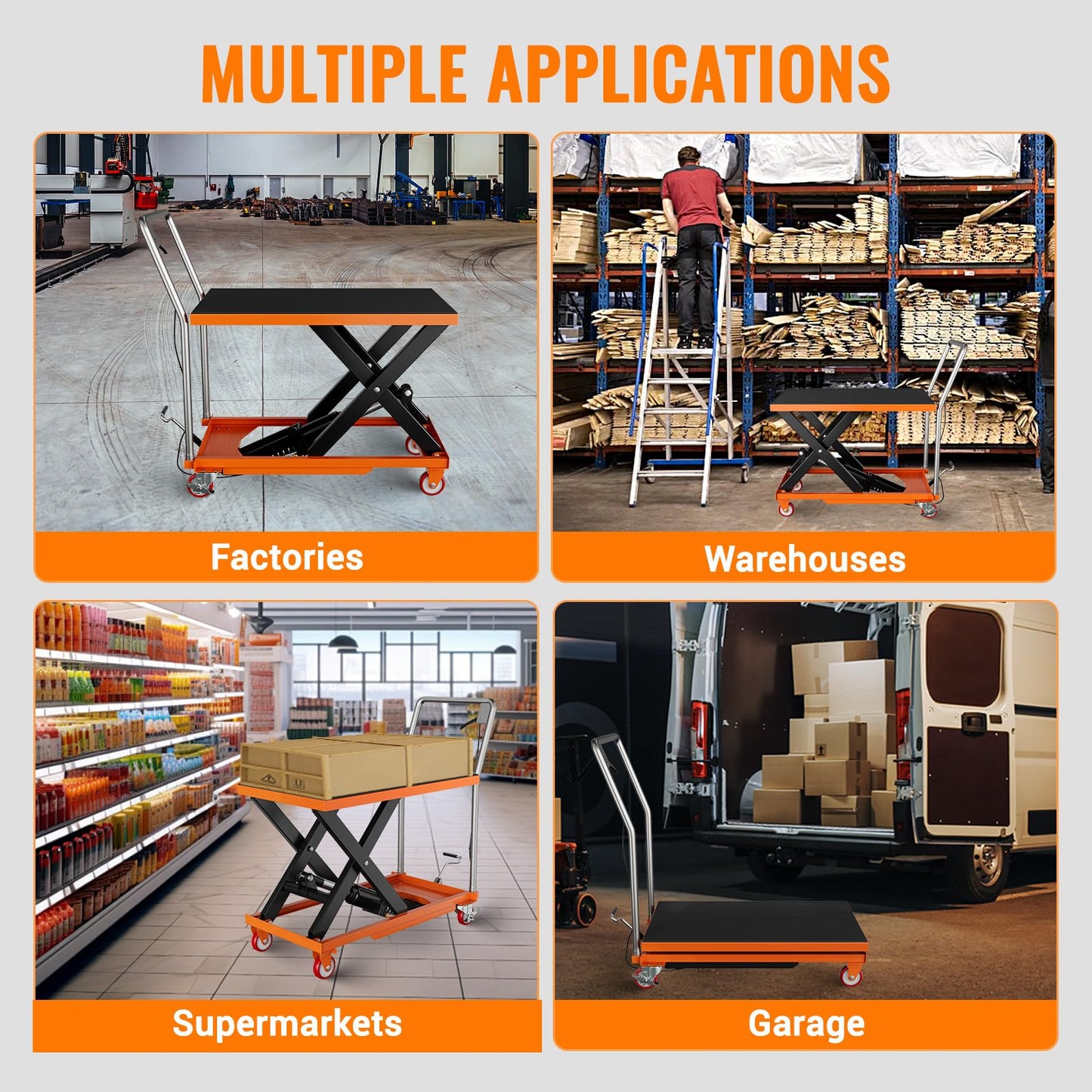 GarveeTech Hydraulic Lift Table Cart, 330lbs Capacity 28.5" Lifting Height, Manual Single Scissor Lift Table with Locking Wheels and Non-Slip Pad, Hydraulic Scissor Cart for Material Handling GarveeTech