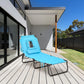 Giantex Outdoor Chaise Lounge Chair - Folding Beach Chair with 5 Adjustable Positions, Hole, Detachable Pillow, Hand Ropes, Lounger for Sunbathing, Poolside, Yard, Patio Lawn Chair ebuys