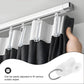 SEWACC 50pcs Curtain Track Rollers Curtain Rail Pulleys Runners Ceiling Curtain Track Hooks White Plastic Drapery Rail Gliders Curtain Rail Accessories SEWACC