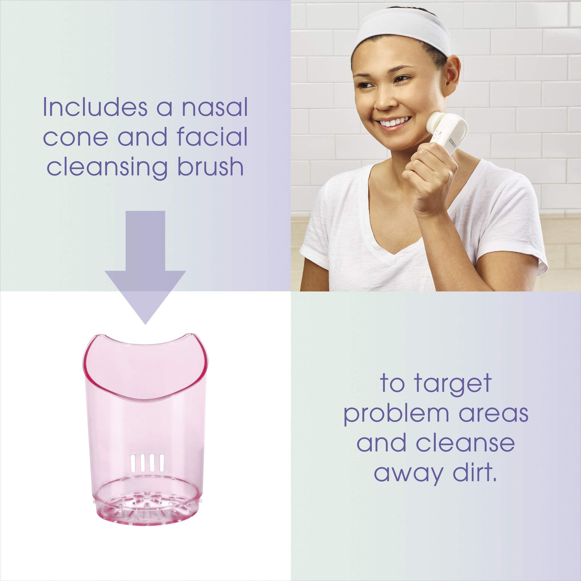 True Glow by Conair Gentle Mist Moisturizing Facial Steamer with Cleansing Brush Conair
